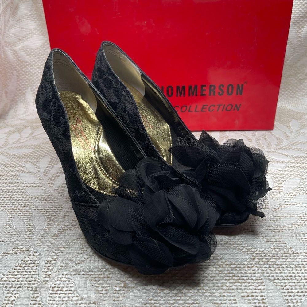 Ros Hommerson Black Lace Heels
